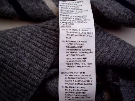 Vlna polo pásik, benetton,m