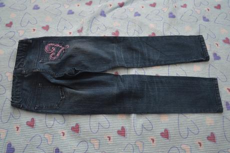 Elastické džíny s kamínky, regulace v pase, c&a,128