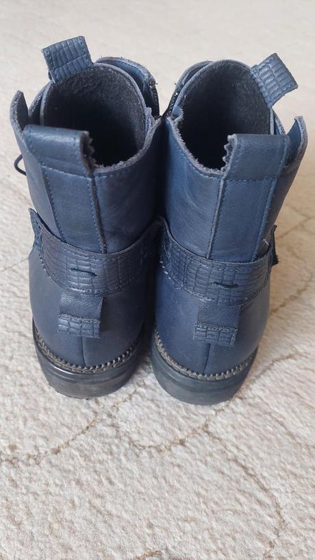 Modré kožené zateplené boty, vel. 39, 39