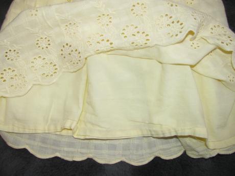 Žluté bavlněné letní šaty s volánky a výšivkou, george,80