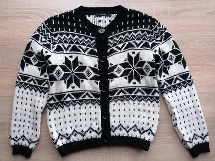 Teplý vzorovany svetr vel 122 - 128, george,122