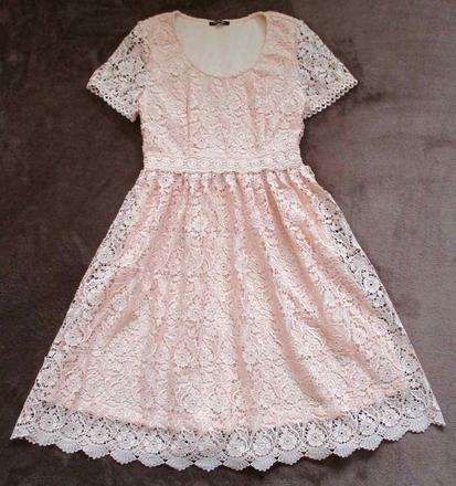 Dámské šaty krajkové meruňkové orsay m, orsay,m