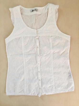 Bílá halenka s madeirou, vel l/xl, trandy, l