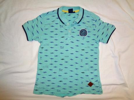 Krásné tyrkysové tričko se žraloky 110/116, 110