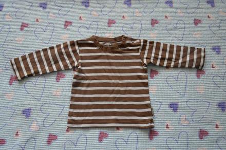 Bavlněné prouhaté triko, dl. rukáv, h&m,80