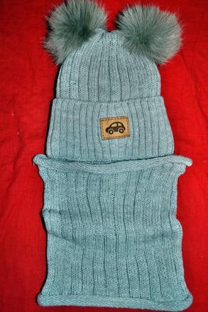 Oteplená čepice a nákrčník,v.80-98, 80 / 86 / 92 / 98