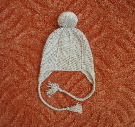 Šedá čepice čepička ušanka háčkovaná, 92