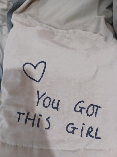 Khaki zimní parka s růžemi 170 / s-m, h&m,170