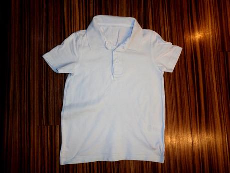 Bílé bavlněné vroubkované tričko s límečkem, george,104