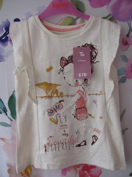 Letní tričko halenka s holčičkou a třpytiv.nápisy, tu,110