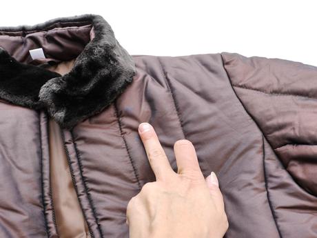 Cokoladove hneda bunda s koziskem u krku, 34