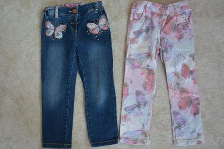 Komplet s motýlkama- mikina, džíny, slimky,legíny, 86–98