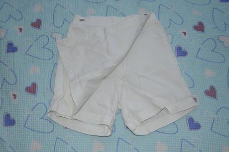 122 128 skort bílé bavlněné kraťasy se sukní, 128