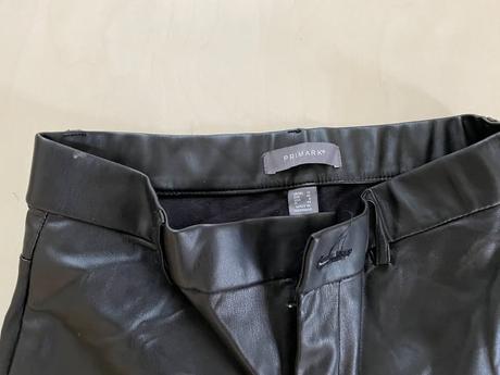 Koženkové kalhoty, chybí knoflík, vel m/l, primark, primark,m