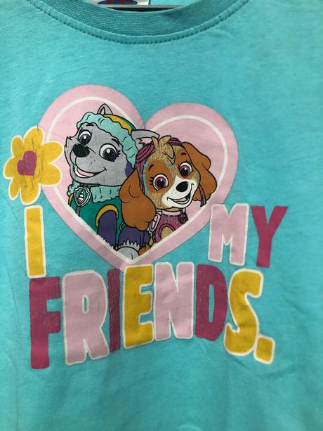 Zelenkavé triko tlapková patrola, 110