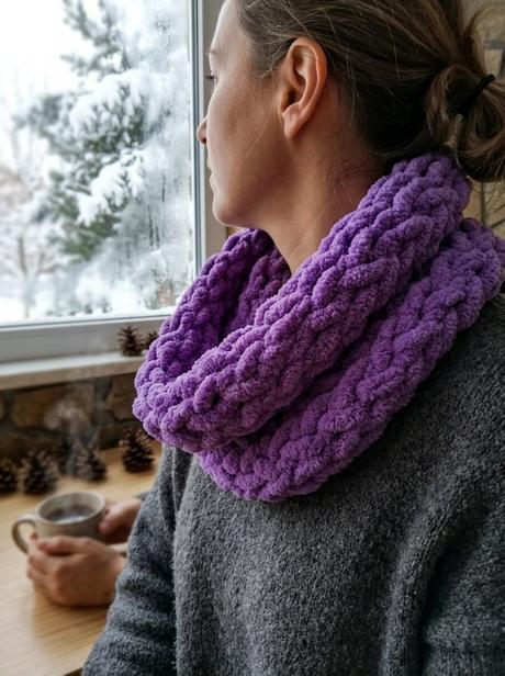 Měkký pletený nákrčník puffy (barva na přání), 