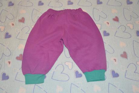 Fialové širší tepláčky 74/80, 74