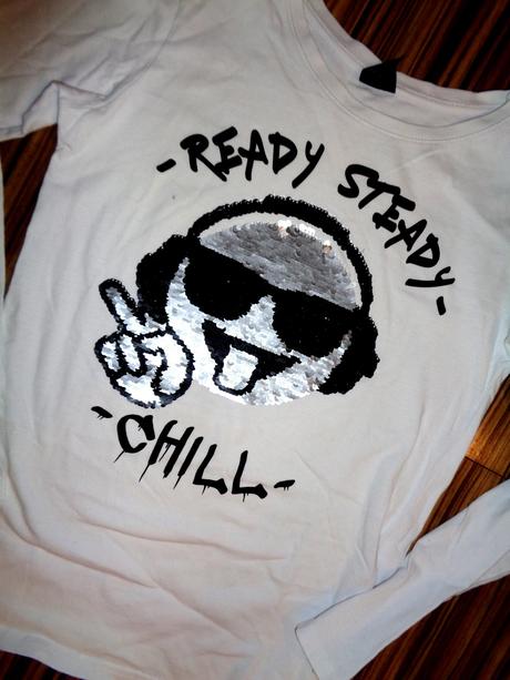 Bílé tričko s flitrovou obousměrnou aplikací, chapter young,158