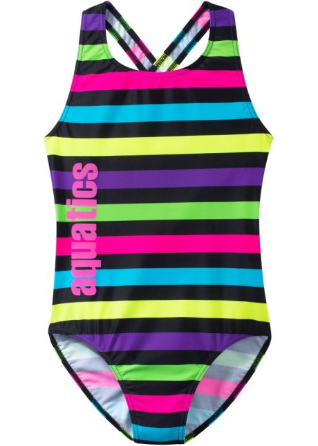 Dívčí duhové plavky v celku pruhované vel. 140/146, bonprix,140 / 146