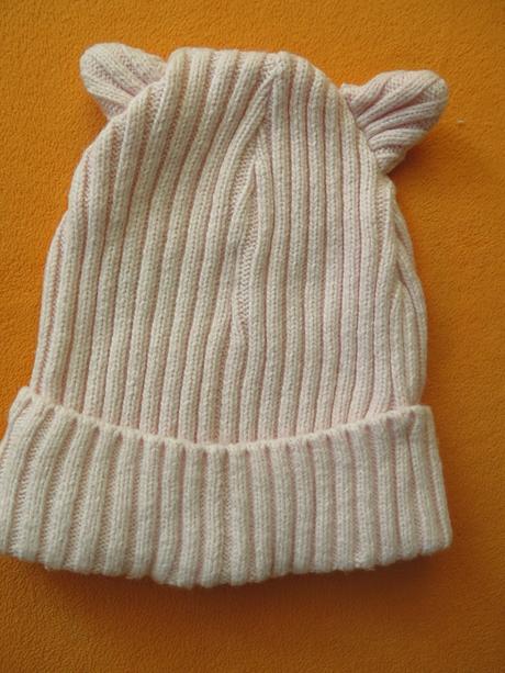 Čepice sv. růžová s ušima, h&m,110
