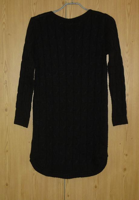 Černé svetrové šaty matmazel, s
