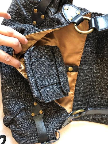 Sedo cerna kabelka s odepinaci penezenkou, mango