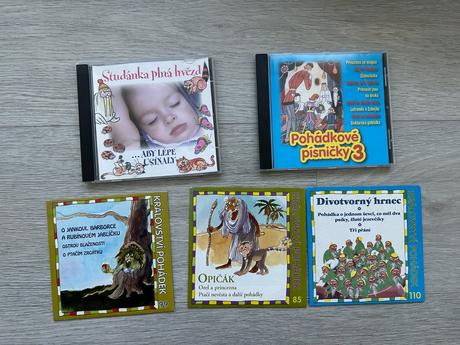 Cd - dětské pohádky, písničky, 5 ks, 