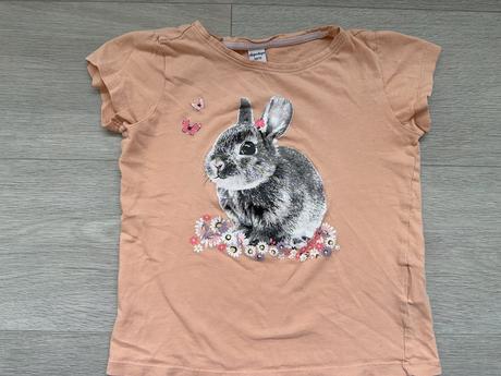 Dívčí oranžové tričko, králíček, vel. 122, dopodopo,122