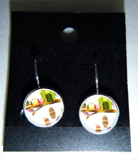 Náušnice+prstýnek - sada sovičky z lesa, 