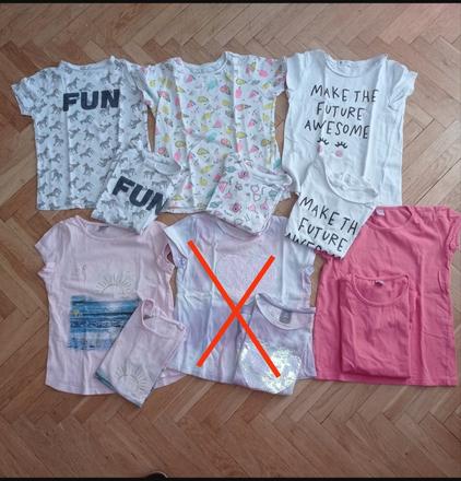 Sada 10ks triček pro dvojčata 116/122, 116