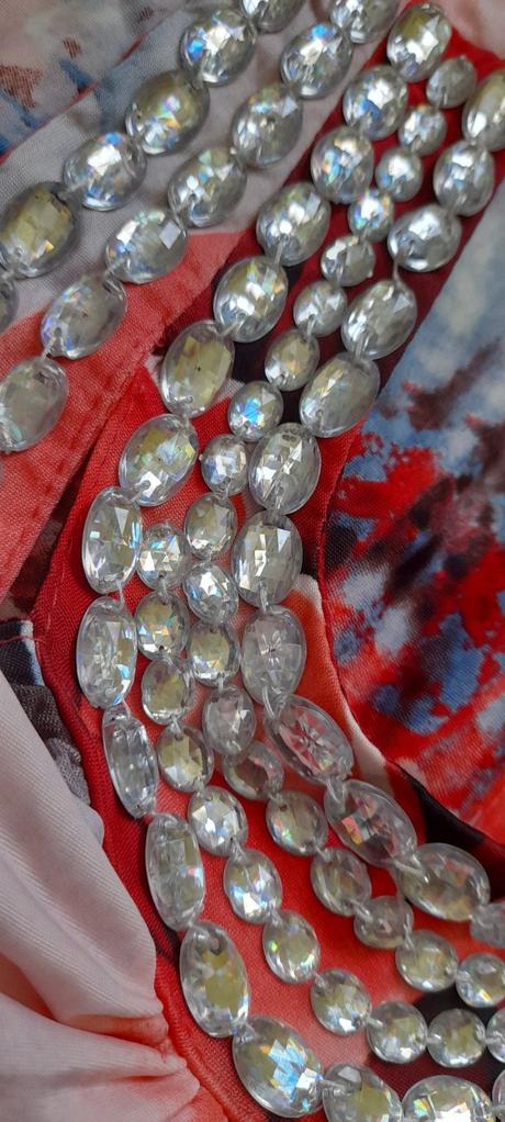 Flam mode společenské dlouhé šaty s kamínky, xl