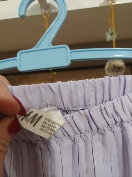 Lila skládaná sukně, h&m,164
