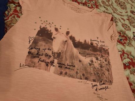 2x tričko s koňmi, next,134