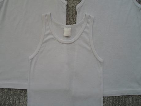 Bílé tričko tílko nátělník 3 kusy, 128
