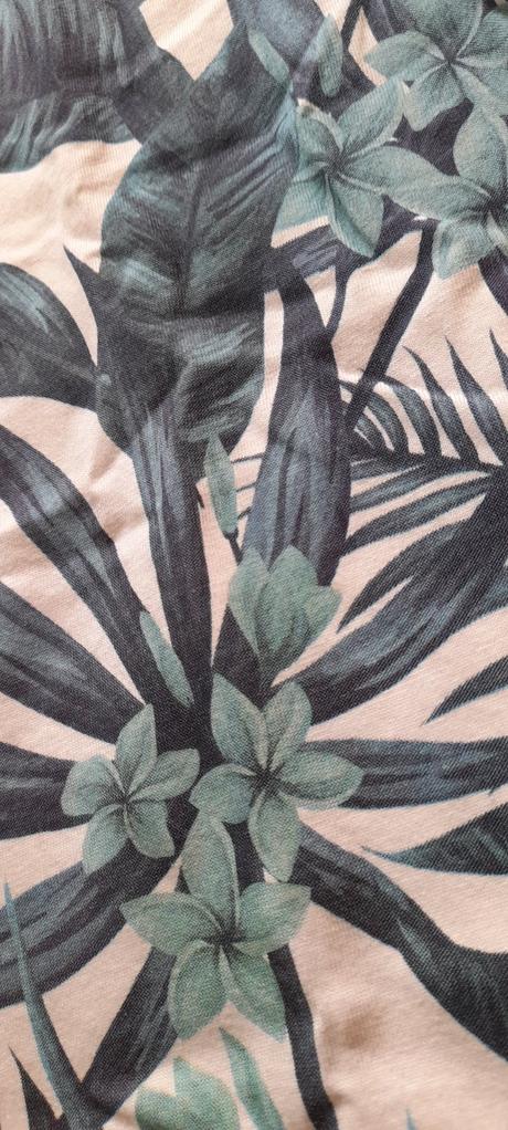 Smog bílé bavlněné tričko s tropickým motivem, xs