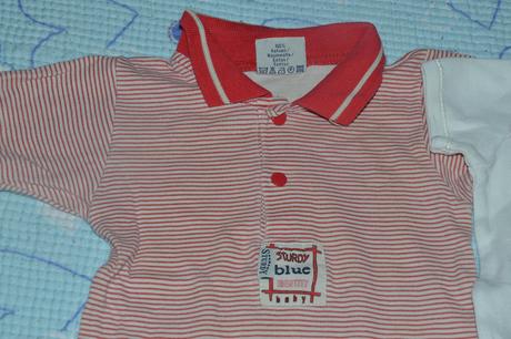 Červené body s límečkem, kr. ruk., zn. sturdy baby, 68