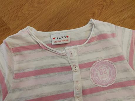 Tričko next proužky růžové-bílé-šedé v.  104, next,104