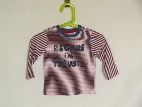 Pruhované tričko s nápisem, c&a,74