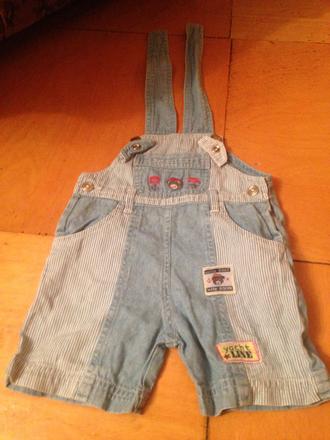 Riflový letní overal medvídek vel. 68 - 74, 68