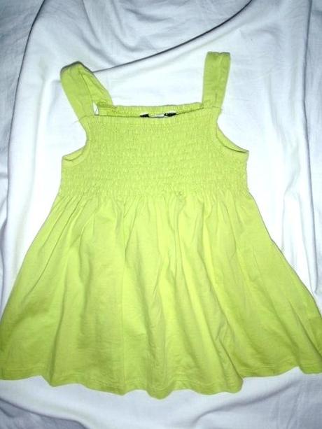 Nádherné limetkové bavlněné žabičkové šaty, george,68