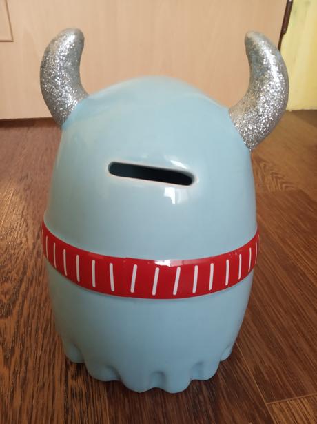 Nová keramická pokladnička/kasička - čert,