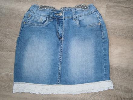 Riflová sukně vel. 152, 152