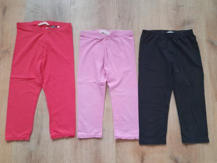 2 x tričtvrteční legíny, vel 122/128, h&m,122