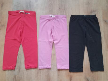 2 x tričtvrteční legíny, vel 122/128, h&m,122