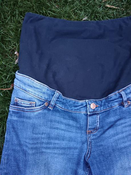 Těhotenské trhané/drbané rifleh&m slimboyfriend 38, h&m,38