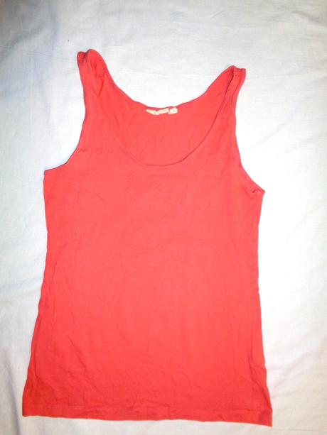 Cihlově červené elastické letní tílko 164/170, 164