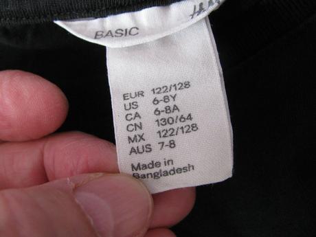 Dětské černé bavlněné tričko / unisex, h&m,122