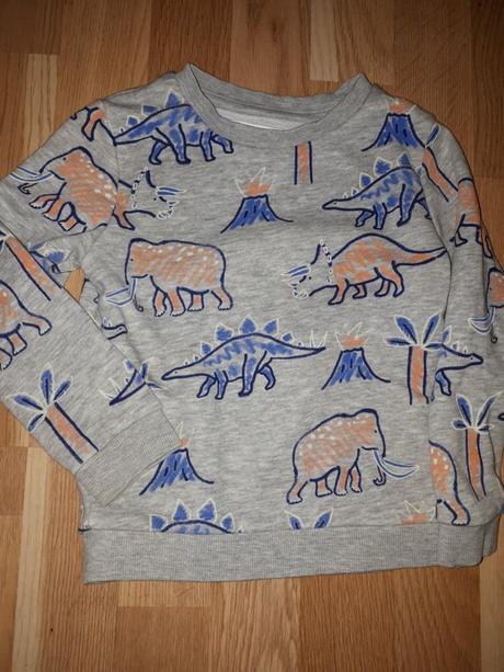 Šedá mikina s dinosaury 98, marks & spencer,98