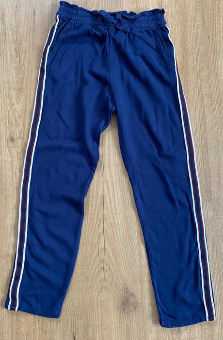 Tmavě modré kalhoty, h&m,140