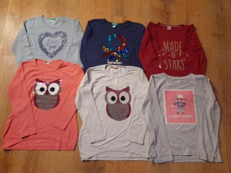 6x tričko, flitry, ucb, h&m, vel 134/140, h&m,134